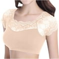 thumbnail image 2 of Aobny Beige Seamless Bras with Sleeve Lace T-Shirt Women's Free Size Sexy Bras for Women,Free Size, 2 of 5