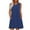 Blue, variant on Fashion Plus Size Beach Dresses for Womens 2025 Comfortable Solid Color Sleeveless Round-Neck Dress