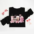 thumbnail image 1 of Amzcrzy Chandails en Molleton pour Femmes Manches Longues Chemises pour Femmes Saint-Valentin Amoureux Café Décontracté Imprimé Manches Longues Col Rond Chandail à Capuchon Imprimé Mode Chandail en Molleton Sans Tête TP, 1 of 8
