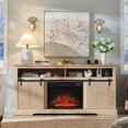 thumbnail image 5 of wow97e Fluted Fireplace TV Stand for TVs Up to 75 Inch with 23" Electric Fireplace, Modern Entertainment Center w/Waveform Panel Sliding Door & Adjustable Shelves for Living Room, 5 of 6