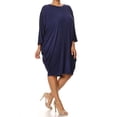 thumbnail image 2 of Women's Casual Plus Size Loose Fit Long Sleeve Dolman Style Midi Dress, 2 of 4