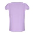 thumbnail image 4 of Byoo Big Girl Solid Square Neck Blouse Shirt Short Sleeve Eyelet Ruffle Sleeve Casual Pullover Shirt Soft T Shirt, 4 of 6