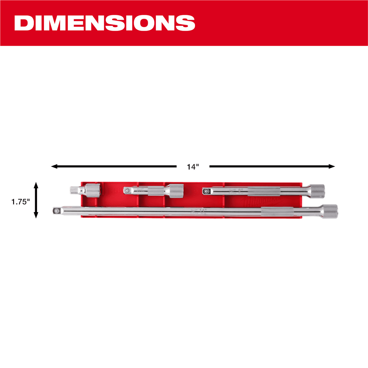 Milwaukee Tool 4pc 3/8&rdquo; Drive Extension Set