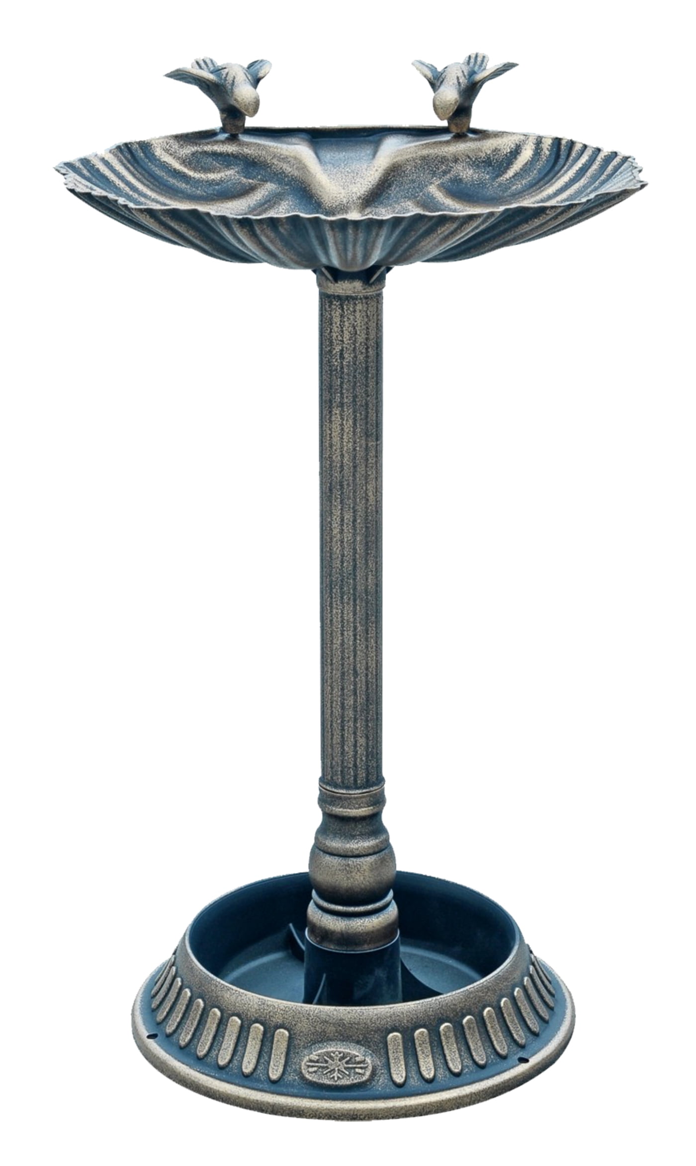 Bronze Colored Bird Bath with Flower Planter Base