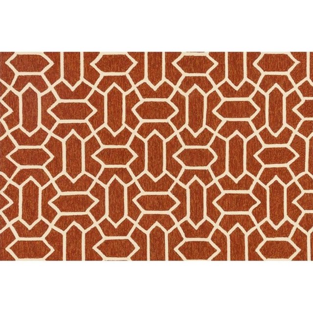 Loloi Venice Beach 3'6" x 5'6" Hand Hooked Rug in Rust and Ivory
