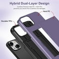 thumbnail image 3 of for iPhone 15 Case with Card Holder Heavy Duty Dual Layer Shockproof iPhone 15 Wallet Case Hidden Card Slot Slim Phone Case for iPhone 15 for Women&Men(Gray Purple), 3 of 14