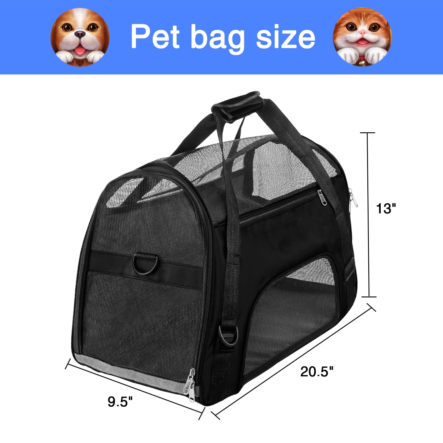 Refrze Pet Carrier Airline Approved, Cat Carriers for Medium Cats Small  Cats, Soft Dog Carriers for Small Dogs Medium Dogs, TSA Approved Pet  Carrier