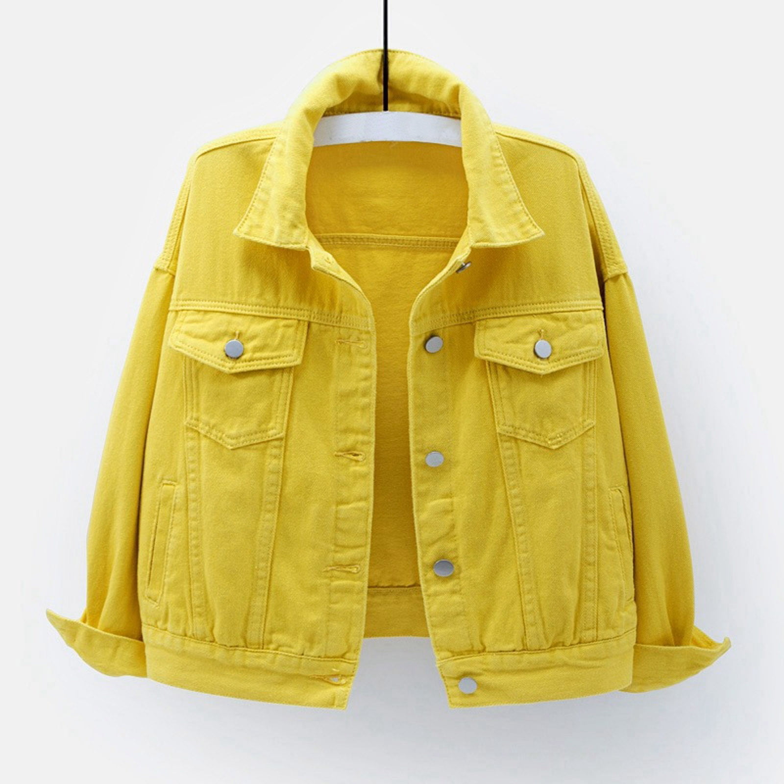 ●HOODHOOD● HD Multi Logo Applique Yellow Washed Denim Pant HD Multi Logo Applique Yellow Washed Denim Pants - HOODHOOD