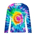 thumbnail image 5 of Zylanna Men's Long Sleeve T-Shirts, Homewear Tie Dye Crew Neck Loose Casual Tops for Men Blue, 5 of 5