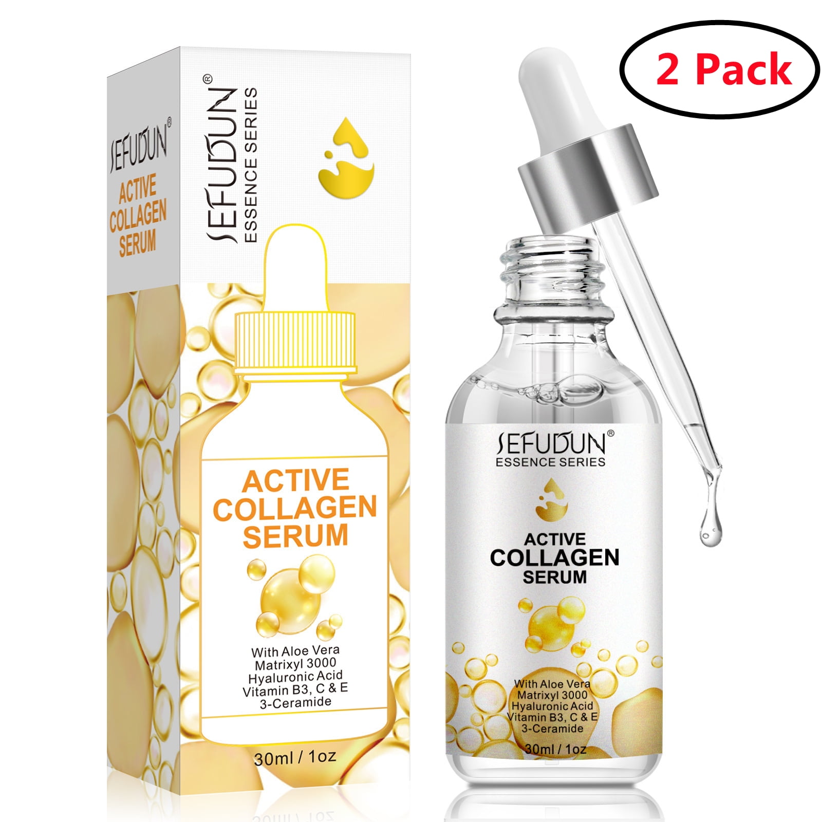 2 Pack Collagen Serum for Face,with Hyaluronic Acid and Niacinamide to ...