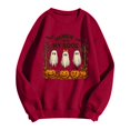 thumbnail image 4 of KHONTS Hanging with My Boos Sweatshirt for Women Just Hangin with My Little Boos Halloween Pullover Tops Red L, 4 of 5