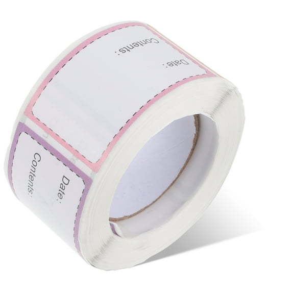 1 Roll Freezer Food Labels Self-adhesive Food Stickers Refrigerator Paper Labels(250 Labels Per Roll)