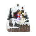 thumbnail image 4 of Centro de mesa con movimiento musical de casa navideña con luces y música, escena de nieve, regalos de fiesta para esposa, cumpleaños de año Nuevo niños y muñeco de nieve, 4 of 8