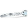 thumbnail image 5 of Petite Round Solitaire Ring Baguette White Opal White Tone 925 Sterling Silver, Size 10, 5 of 7