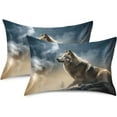 thumbnail image 2 of Wolf Satin Pillowcase for Hair and Skin Silk Pillowcase Soft Breathable Sleeping Pillow Covers Smooth Cooling Pillowcase with Envelope Closure Size Standard 20x40 in Home Decor Gifts, 2 of 7