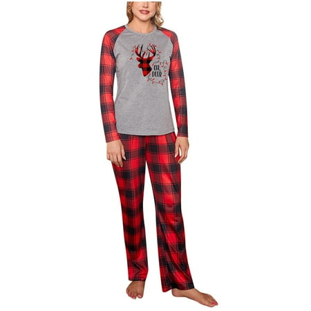

Fesfesfes Pjs Xmas Family Set Matching Family Sets Christmas Casual Printed Top With Bottom Outfits Home Wear Clearance Under $10
