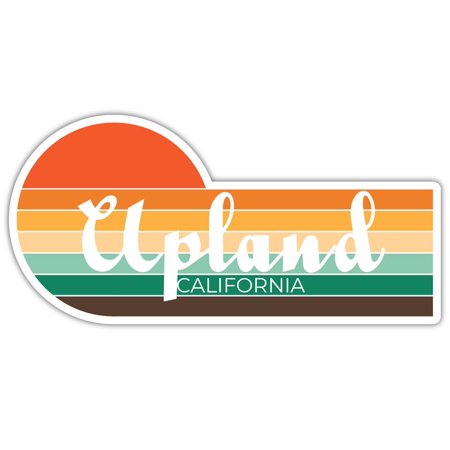 Upland California 4 x 2.25 Inch Sticker Retro Vintage Sunset City 70s Aesthetic Design