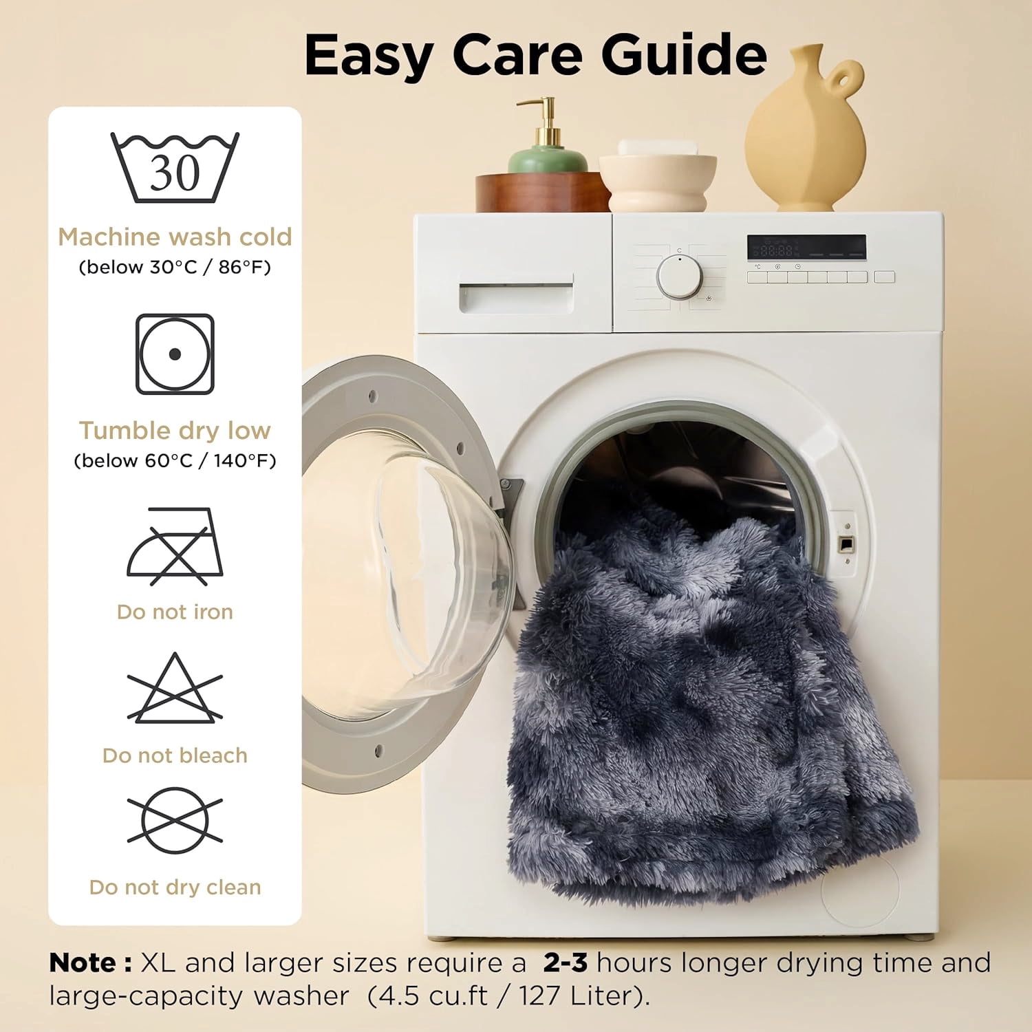 Plush Fleece Dog Blanket for Large Dogs, Twin Size Waterproof and Washable