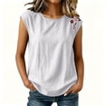 thumbnail image 5 of Diufon Summer Tank Tops for Women Floral Embroidered Cap Sleeve Crewneck Blouse Casual Beach Vacation Shirts, 5 of 9
