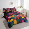 thumbnail image 3 of Manfei Vintage Square Geometric Twin Bedding Sets 7-Piece, Colorful Abstract Bedding Comforter Set, Teen Child Adult Reversible Sheet Sets, Ultra Soft Home Decor, 3 of 7