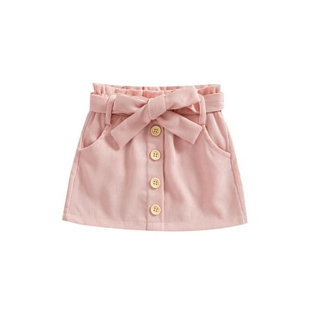 

Seyurigaoka Girls A-line Short Skirt Elastic Waist Button-down Dress