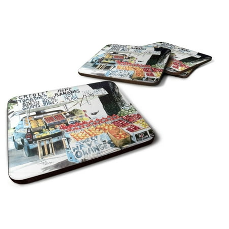 

Carolines Treasures 8054FC Fruit Stand Foam Coaster Set of 4 3 1/2 x 3 1/2 multicolor