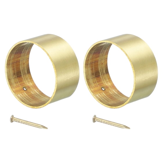 Uxcell 2 Pcs Brass Furniture Foot Cover, 1.46 x 1.57 x 0.79 Inch Round Furniture Pads Leg Cover Gold Table Foot Cap Floor Protector for Chair, Table, Sofa, Bed