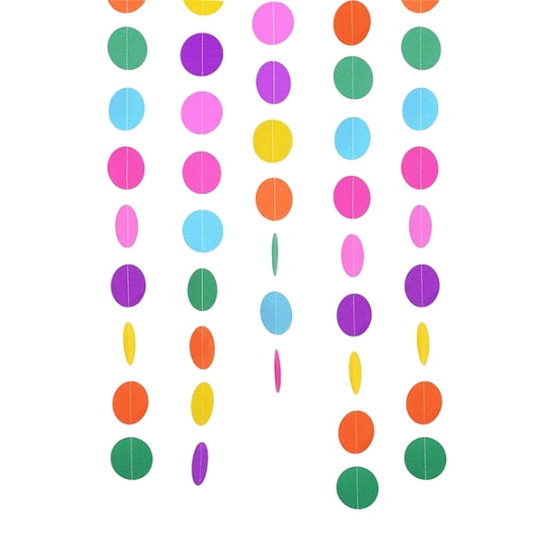 Juego de 5 guirnaldas de papel de colores con purpurina para colgar, decoración creativa para fiestas de cumpleaños, bodas y el hogar.