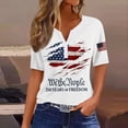 thumbnail image 2 of Evdexr 250 Anniversary Usa Shirt Women American Flag V Neck 250th Anniversary Usa Shirts Short Sleeve Red Blue and White 1776 2026 Shirts Striped T Shirts White S, 2 of 4