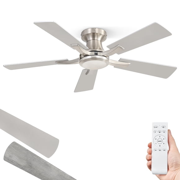 Ventilador de techo ZMISHIBO 107 cm con mando a distancia niquelado