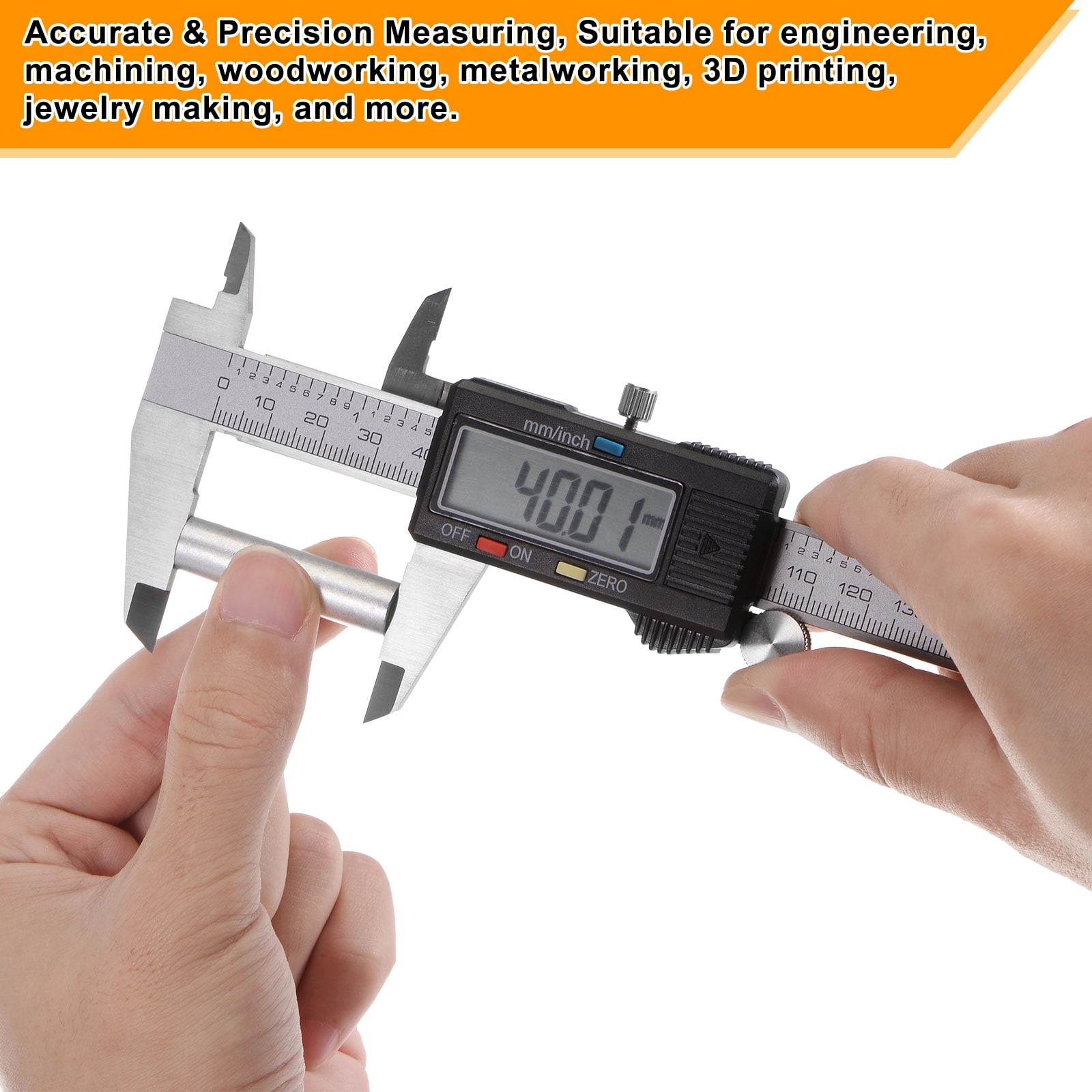 Uxcell Digital Caliper 150mm/0-6 Inch Large LCD Screen Measuring Tool