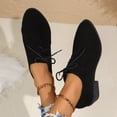 thumbnail image 6 of Miluxas Women Fashion Solid Color Pointed Toe Lace up Loafers Slip on Low Heel office Lady Shoes Black 6.5(38), 6 of 8