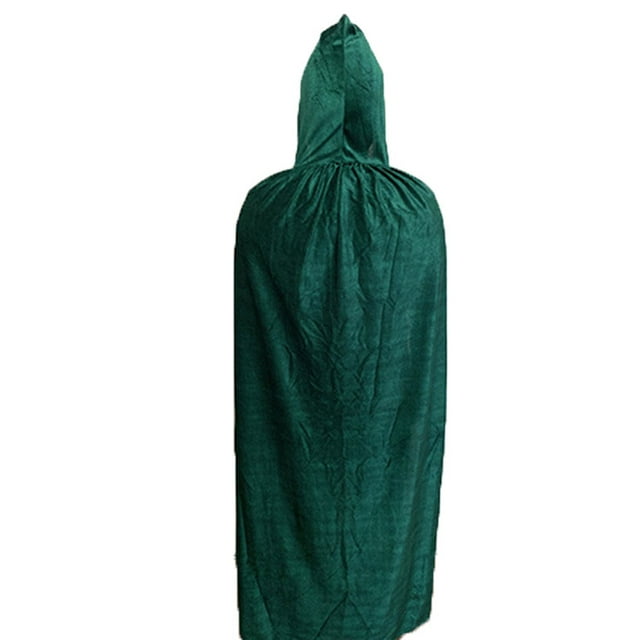 Cape Gothique à Capuche en Satin Wicca Robe Cape de Sorcière Costume de Cosplay d'Halloween
