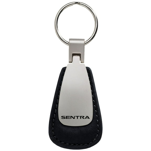 Nissan Sentra Leather Teardrop Key Chain (Black)