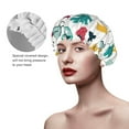 thumbnail image 4 of YFYANG Women's Double Waterproof Shower Cap, Cute Pencil Drawing Reusable Hair Cap for All Hair Styles and Head Sizes, 4 of 9