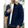 thumbnail image 2 of Men's Winter Trucker Jacket Thick Thermal Cotton Warm Fleece Lined Coat with Flap Pockets, 2 of 8