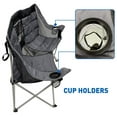 thumbnail image 6 of Double Camping Chair - Heavy Duty Oversized Padded Love Seat - Folding Beach Chair with Cup Holder & Carry Strap - Black/Grey, 6 of 8