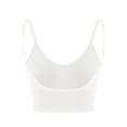 thumbnail image 5 of Spencer Women's Cami Bra Padded Bralettes Seamless Sports Bra Spaghetti Strap Bra Top Solid Bandeau Yoga Workout Tank "White", 5 of 11