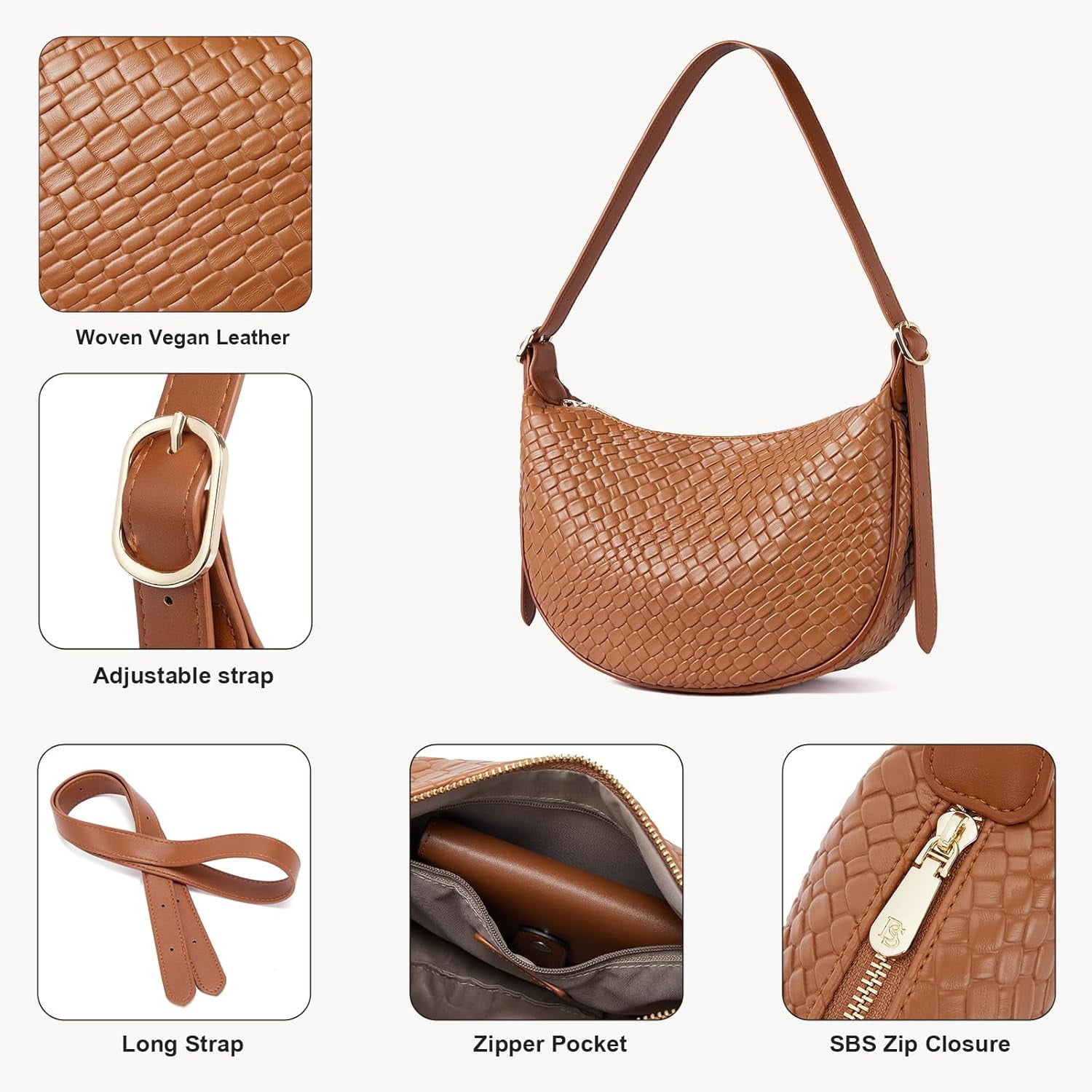 Purses for Women Small Crossbody Bags Crescent Shoulder Bag Hobo Handbag with Adjustable Strap