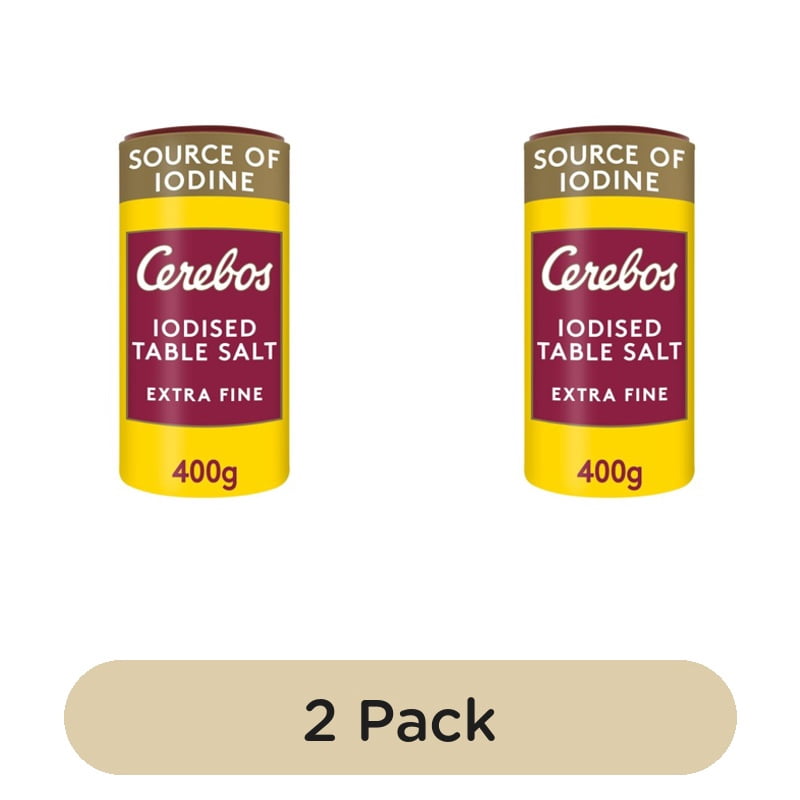 Cerebos Extra Fine Iodised Table Salt 400g, British Import (Pack of 2)