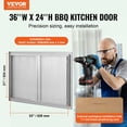 thumbnail image 6 of VEVOR BBQ Access Door, 36W x 24H Inch Double Outdoor Kitchen Door, Stainless Steel Flush Mount Door, Wall Vertical Door with Recessed Handles , for BBQ Island, Grilling Station, Outside Cabinet, 6 of 9
