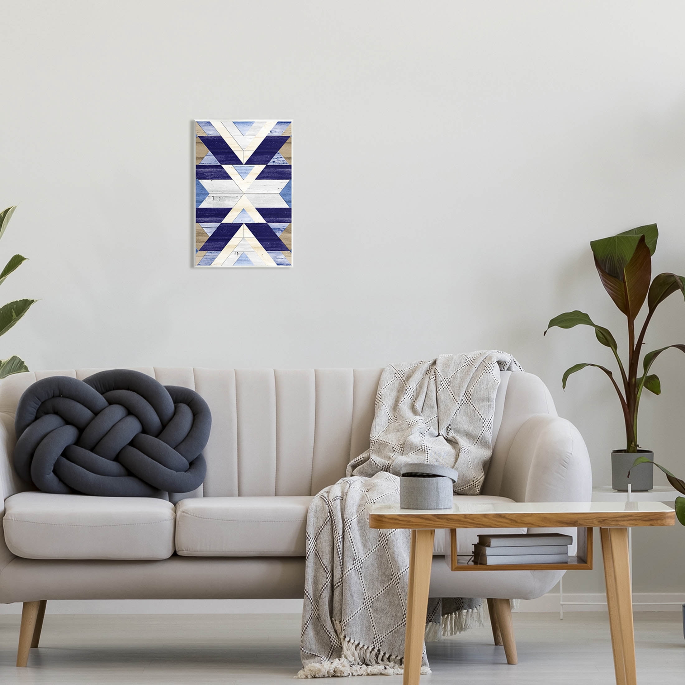 Blue Rustic Aztec Pattern Abstract Graphic Art Unframed Art Print Wall Art