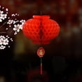 thumbnail image 4 of Lámpara Linterna de panal rojo de 10 piezas y borla de bendición Ehuebsd de personaje chino papel impermeable de 1645cm para decoración de Festival de Primavera de Año Nuev, 4 of 9