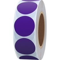 Color Coding Dot Labels 1" Round Natural Paper Stickers Adhesive Label 1,000 Per Roll (Purple)
