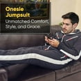 thumbnail image 4 of Men’s Onesies, Unisex Plain One-Piece Pajama Jumpsuit – Hooded Plain Onesies for Men, Cozy Adult Loungewear Playsuit, 4 of 5