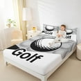 thumbnail image 4 of Feelyou Golf Print Child Full Size Sheets, Modern Sports Lover Bed Sheets, White Grey Cartoon Theme Sheet Sets, Microfiber Bedroom Decor, 4-Piece, 4 of 7