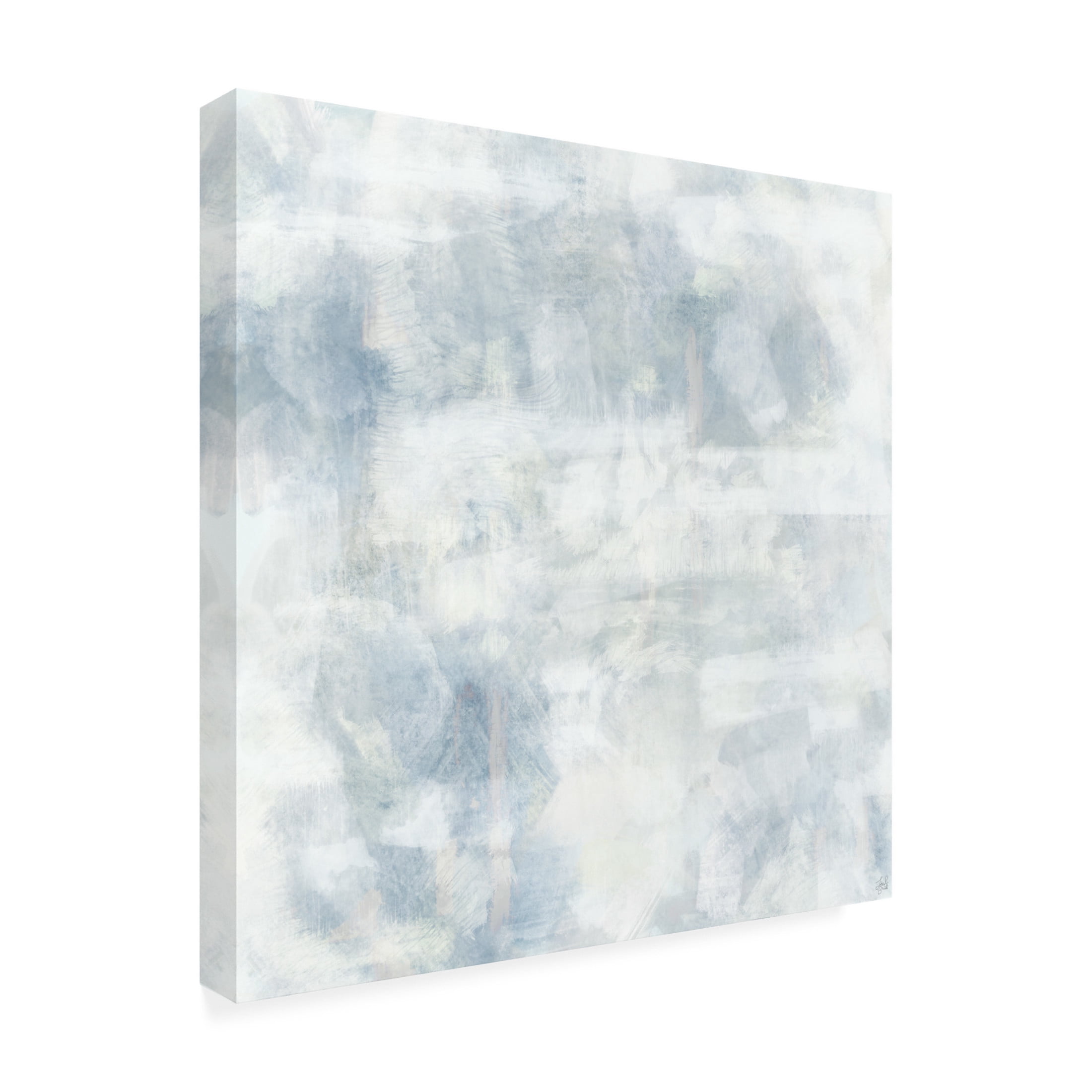 Canvas Wall Art - Line and Brush 'Cotton Skies' Wall Art for Living Room, Bedroom, or Office Décor by Trademark Fine Art - 35 x 35 Inches