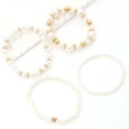 thumbnail image 5 of Pulseras para mujer, regalos para mujer, conjunto de 4 pulseras de corazón con cuentas y perlas, accesorios de moda, pulseras para mujer, 5 of 5