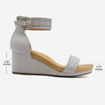 thumbnail image 2 of Dream Pairs Women's Open Toe Buckle Ankle Strap Platform Wedge Sandals GREY Size 9.5, 2 of 5