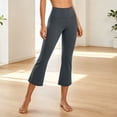 thumbnail image 2 of YFNNUP Capris Flare Leggings for Women High Waisted Capri Pants Tummy Control Workout Yoga Pants Dark Gray,S, 2 of 7